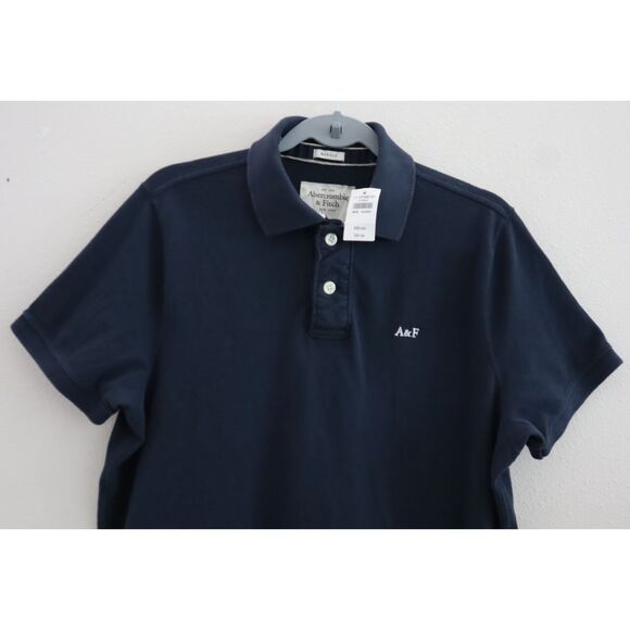 Abercrombie & Fitch 121-224-0485-023 Men's Sz 2XL Navy Blue Muscle Polo Shirt - Picture 5 of 10